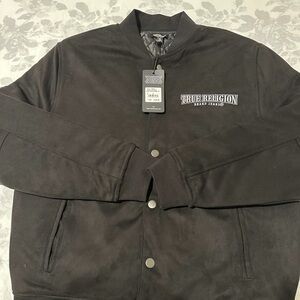 True Religion Men's Black Bomber Jacket
